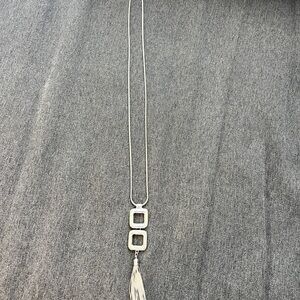 Chicos Silver Necklace with Tassel